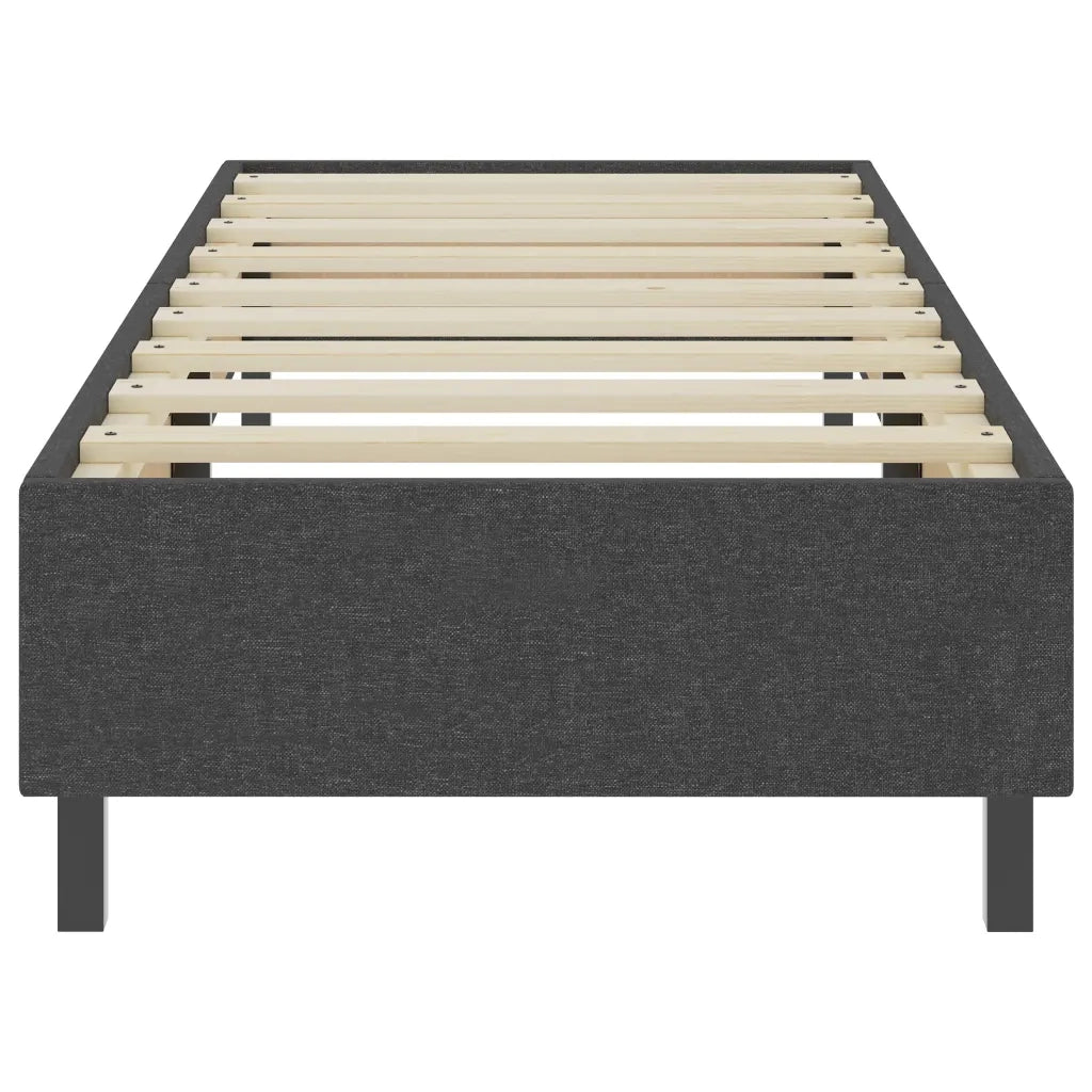 Letto a Molle Grigio Scuro in Tessuto 100x200 cm