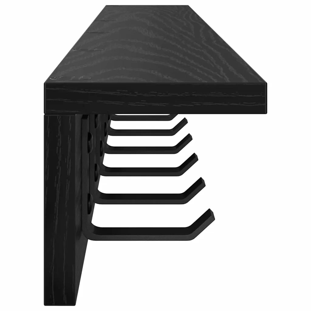 Appendiabiti a muro Rovere Nero 100 x 10,5 x 10,5 cm CFW6265518