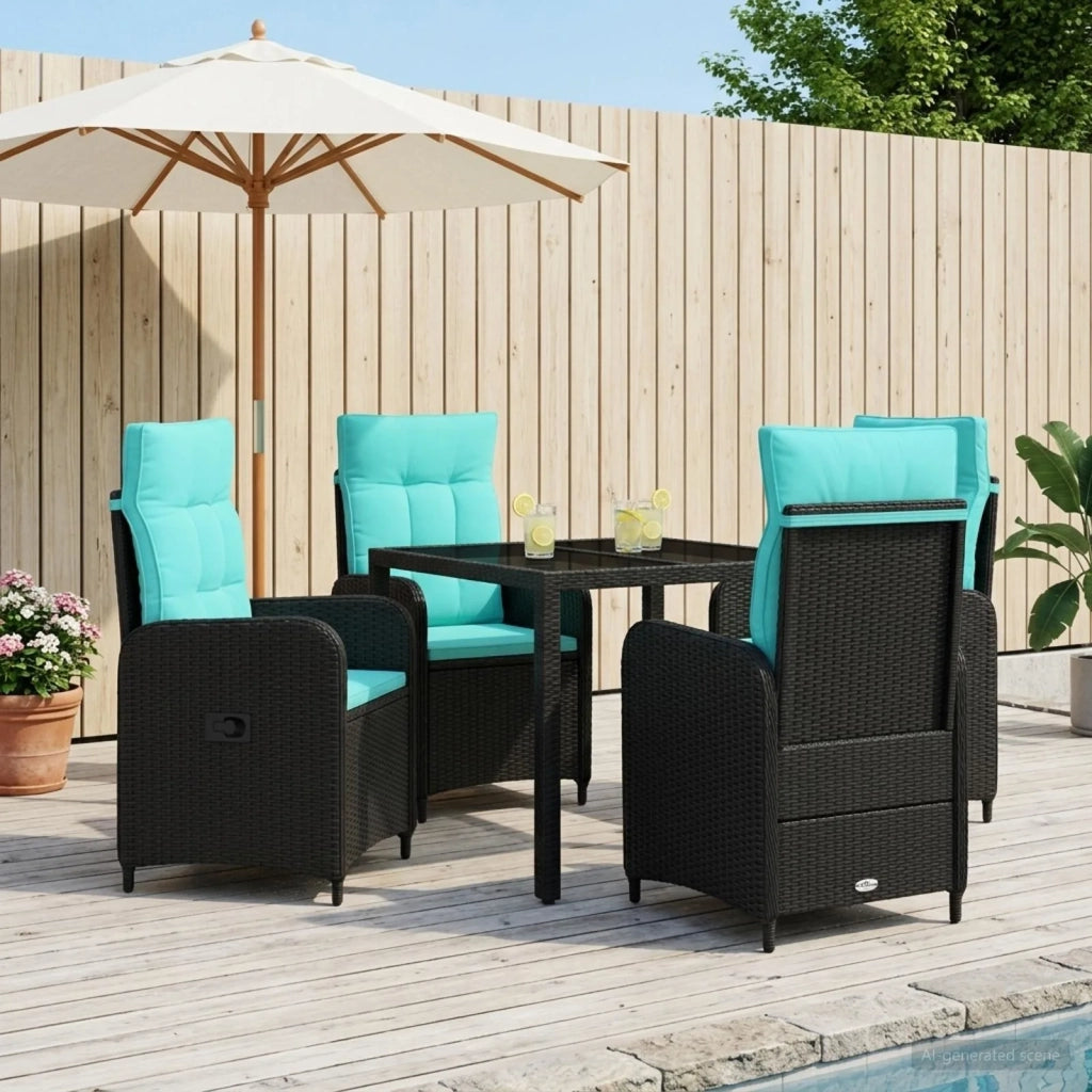 Set da pranzo per esterni 5 pz polyrattan 3422297
