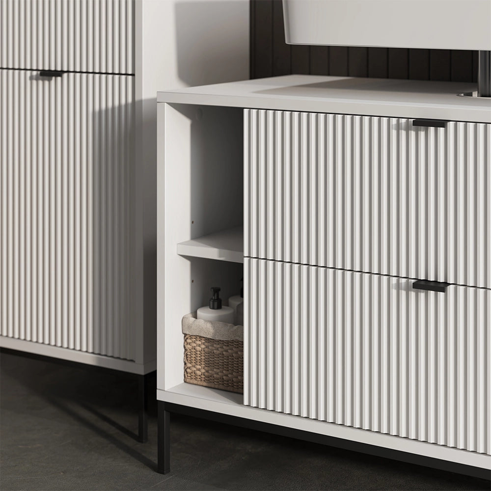 Vicco Set di mobili da bagno Bianco 3 parti