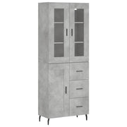 Credenza | Madia | Buffet da pranzo | Armadio da pranzo Grigio Cemento 69,5x34x180 cm in Legno Multistrato