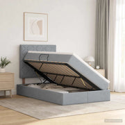 Letto con contenitore LED e materasso Grigio Chiaro 3459999