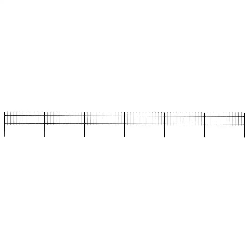 Recinzione da Giardino con Punta a Lancia in Acciaio 1005x60 cm Nero 277598