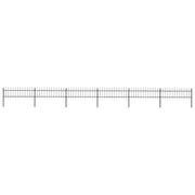 Recinzione da Giardino con Punta a Lancia in Acciaio 1005x60 cm Nero 277598