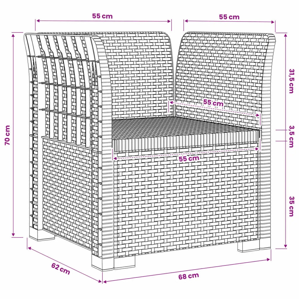 Poltrona a 1 Posto Aspetto Rattan PP Marrone 8011849