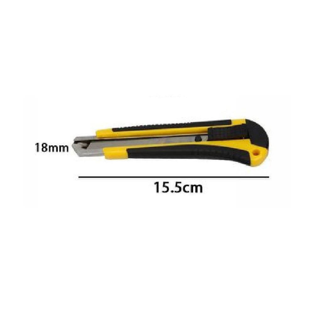 Trade Shop - Set 2 Taglierini Taglierino Cutter Con Fermo Blocco Guida Lama 71072 Manico Gomma -