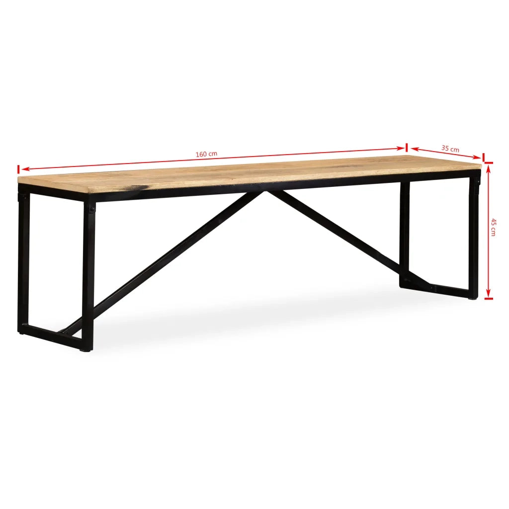 Panca in Legno Massello di Mango 160x35x45 cm cod mxl 59496