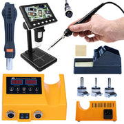 Mikroscopio Digitale con Display 4,3" + Stazione Saldante 2in1 – Ingrandimento 40X-1000X, 8 LED, Potenza 660W, USB