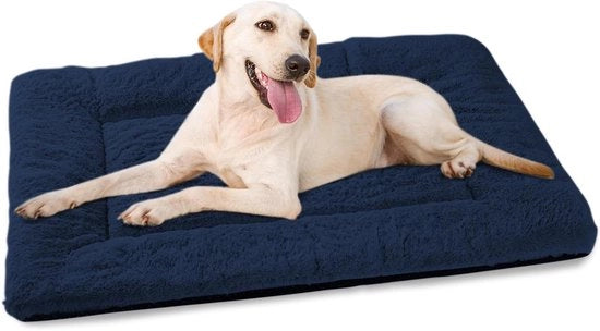 Letto per cani per grandi cani - Cuscino lavabile 106 x 71 cm - Molto morbido e antiscivolo - Blu marino