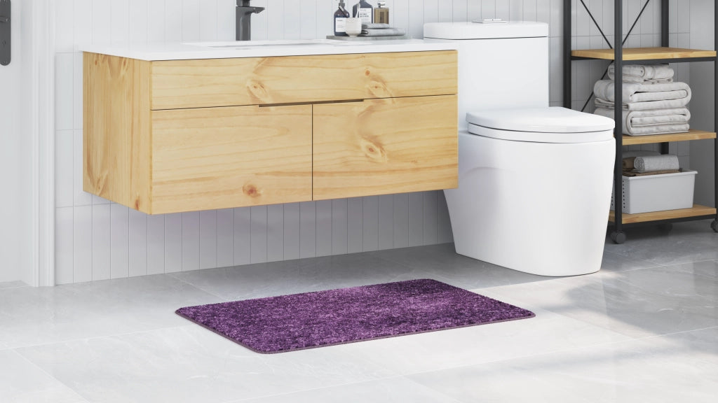 Tappetino da bagno rettangolare viola 60x90 cm in polipropilene antiscivolo
