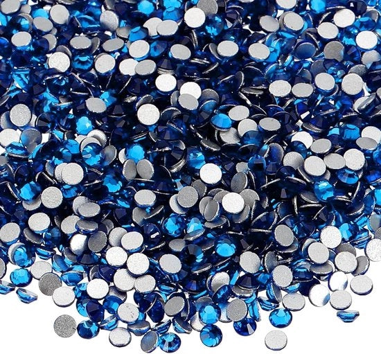 Pietre strass blu cristallo 20-21 mm, 4320 pezzi, SS6, con fondo piatto e superficie rotonda, per DIY, abbigliamento, scarpe, nail art e decorazioni.