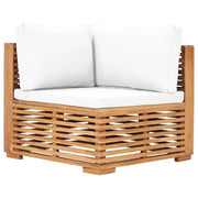 Divano Angolare da Giardino con Cuscino Crema Massello di Teak cod mxl 71891