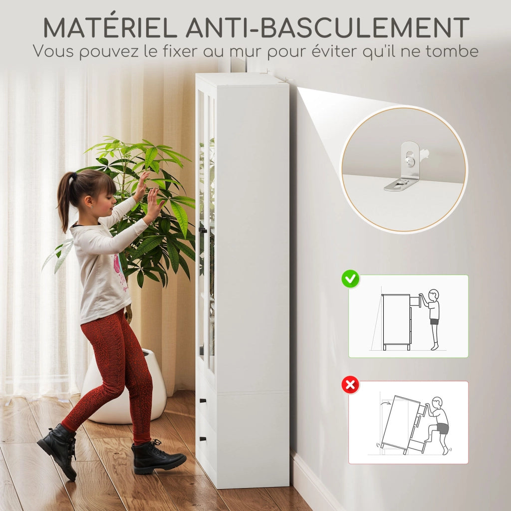 Armadio guardaroba con ante scorrevoli ¨C zephmum ¨C 59x30x164 bianco