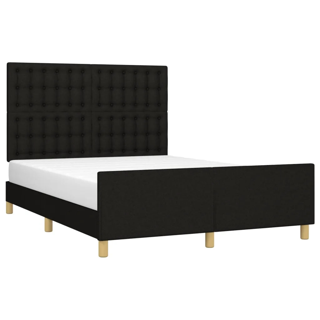 Giroletto senza Materasso Nero 140x190 cm in Tessuto