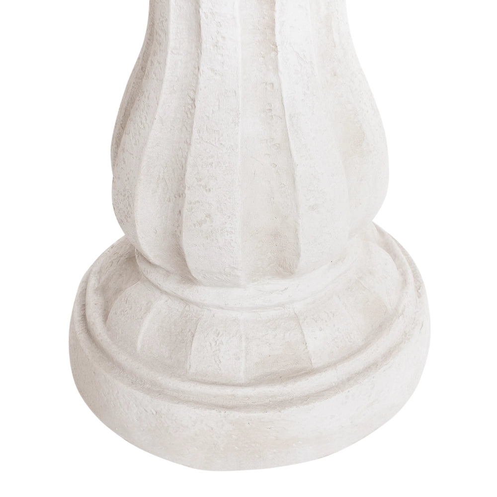 Fontana d'acqua da esterno in resina beige design moderno con presa elettrica