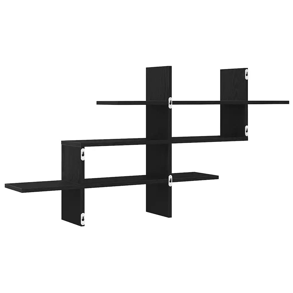 Scaffale a parete | Ripiano a parete | Mensola a parete Rovere Nero 124,5x18x60,5 cm in Truciolato