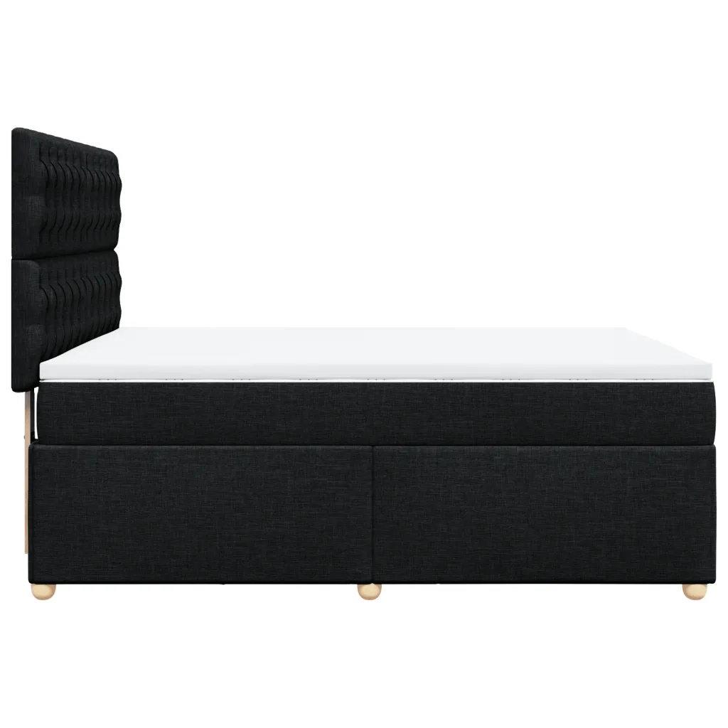 Giroletto a Molle con Materasso Nero 140x190 cm in Tessuto