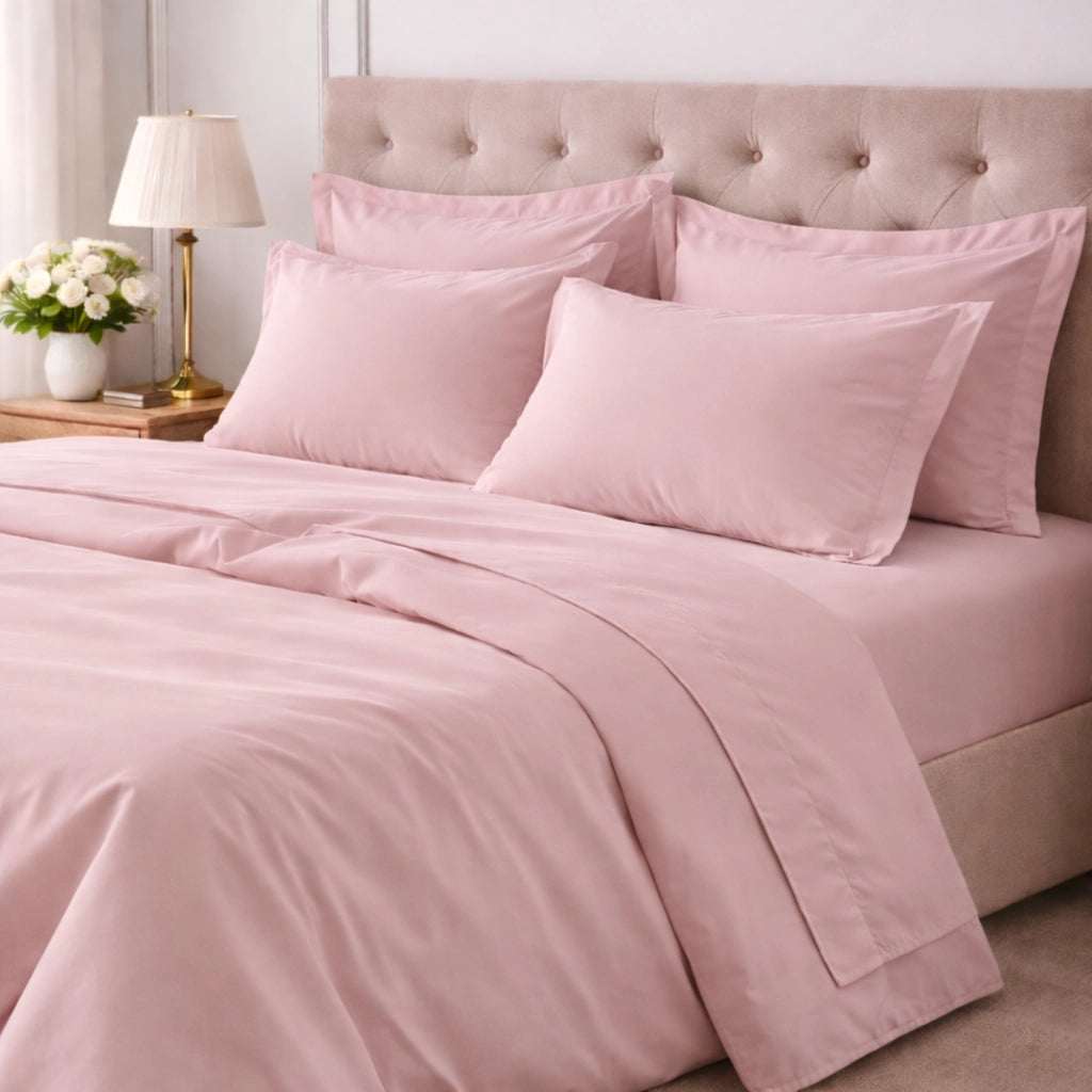 Rotira, set Completo Letto Piazza e Mezza in Cotone, Rosa