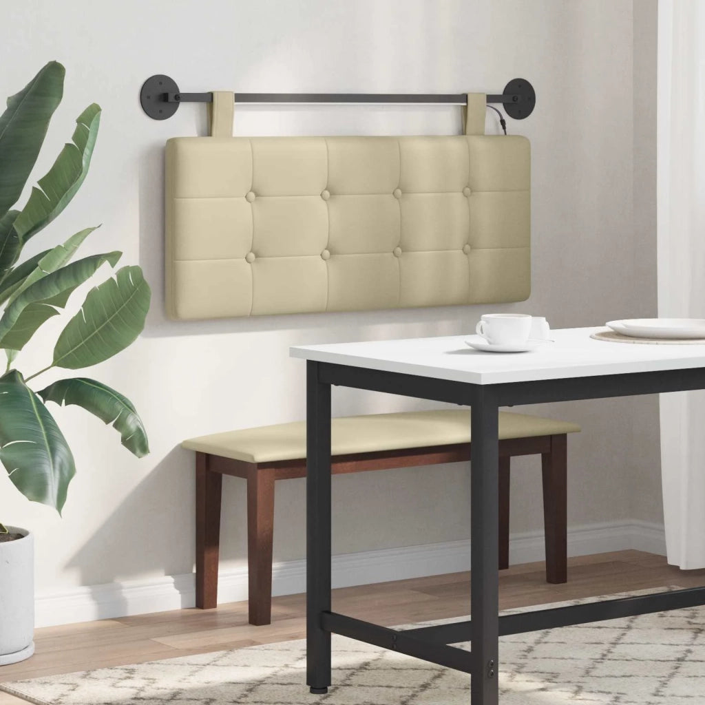 Testiera sospesa Con luce LED Crema Similpelle