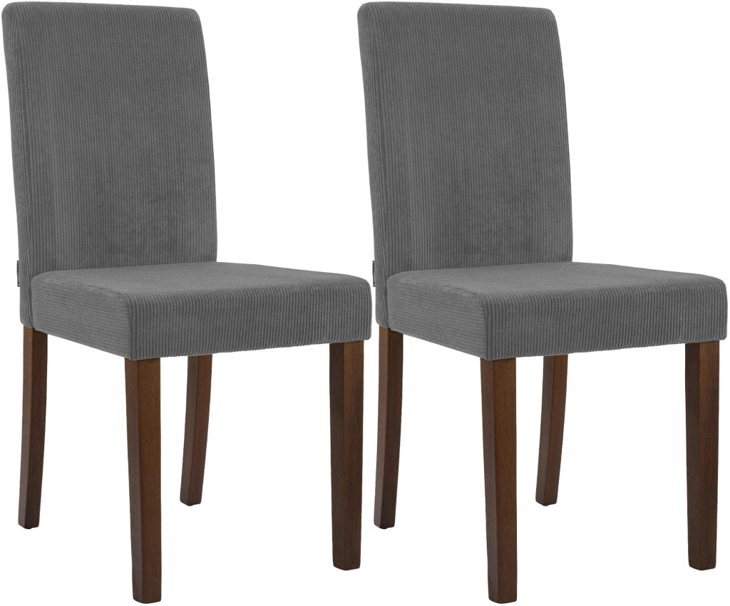 Set di 2 sedie per sala da pranzo Ina Cord anticate scure 4