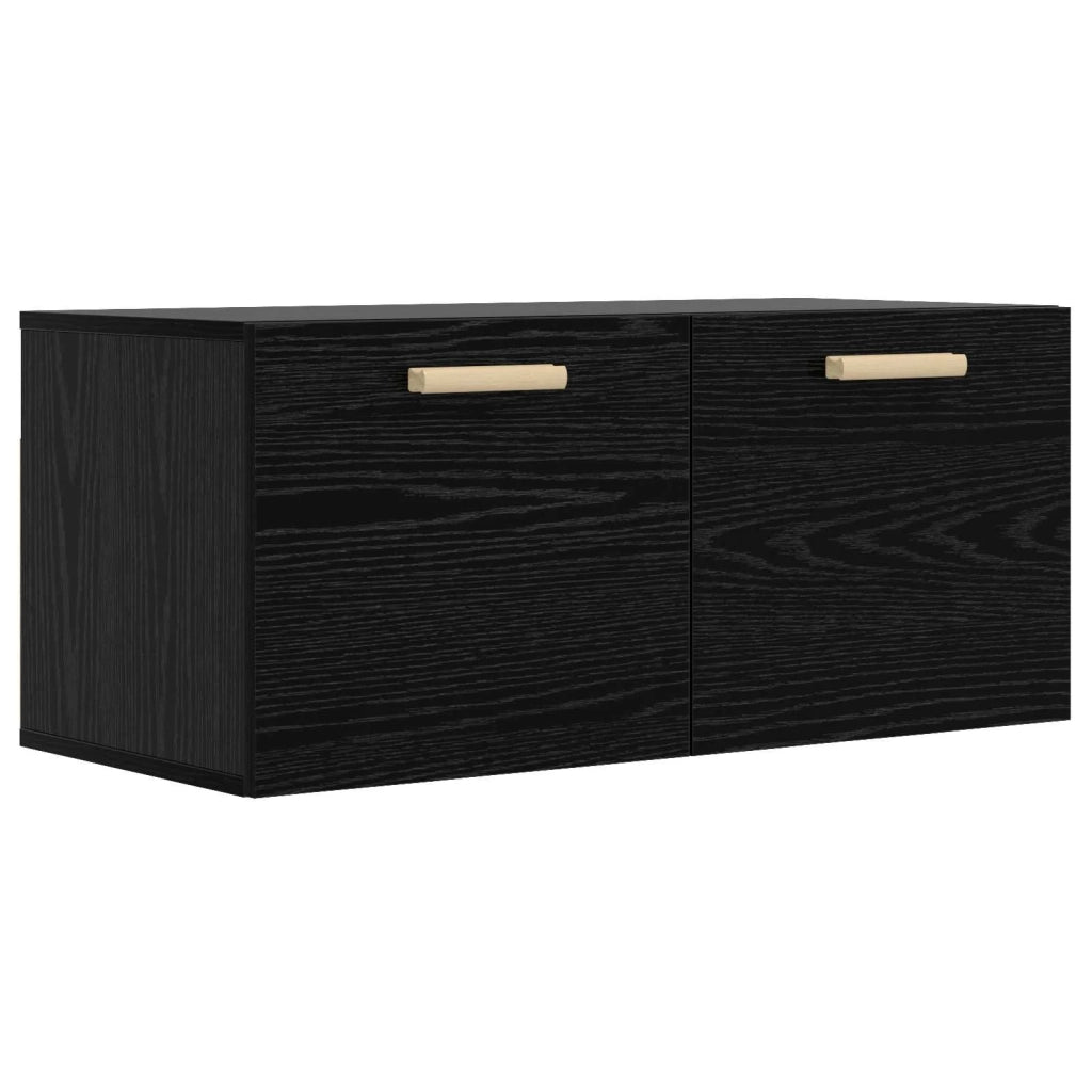 Armadietto a muro A parete Rovere nero 80 x 36,5 x 35 cm 8009811