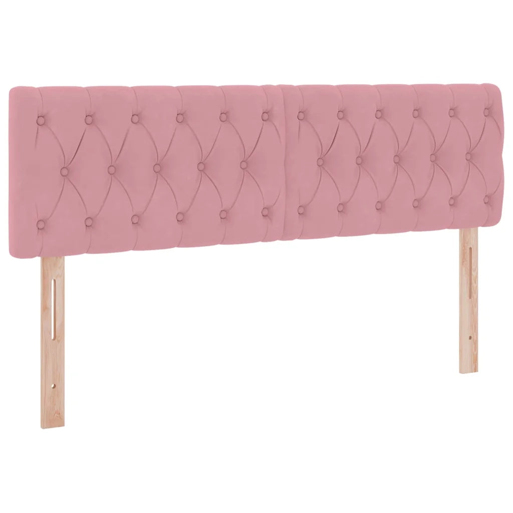 Letto con contenitore e LED con led Rosa 140 x 190 cm Velluto 3371456