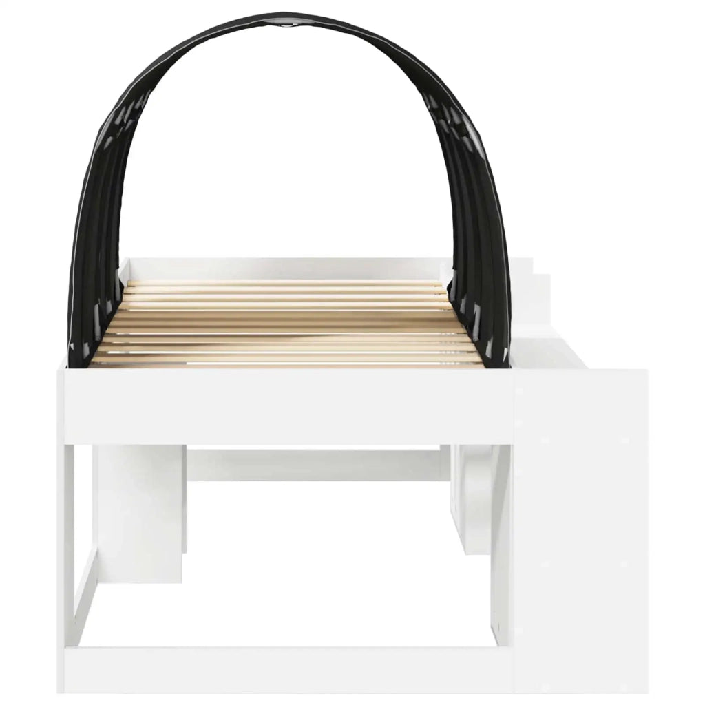 Letto alto per bambini con storage 3 pz Bianco e Nero 3423598