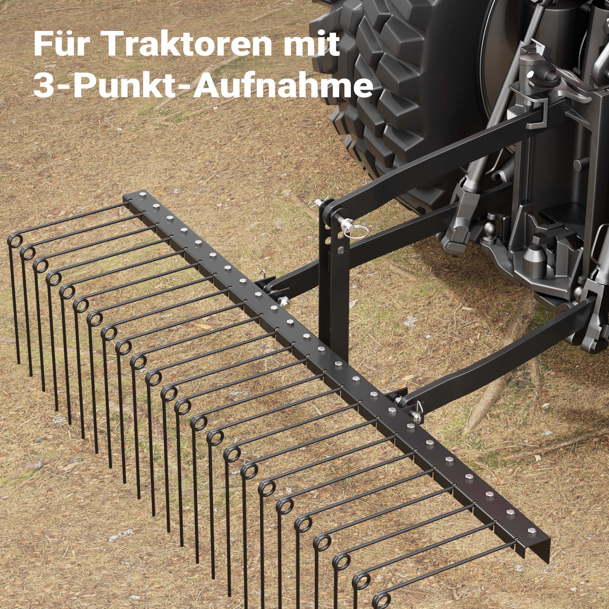 Strigliatore a molle trainato per prato 72" 183X76X48 cm Arieggiatore per trattorini Quad