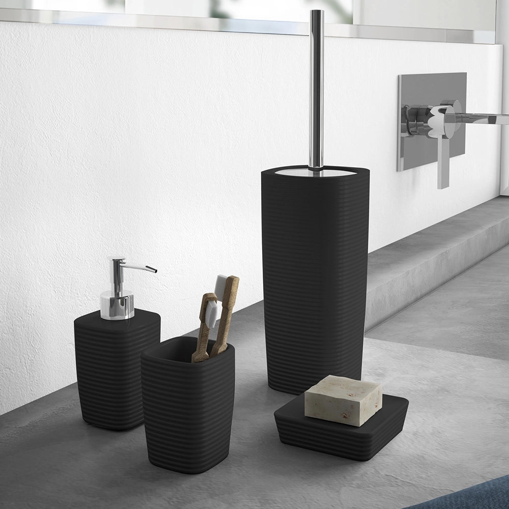 Portaspazzolino Gedy in ceramica nera | Kelly