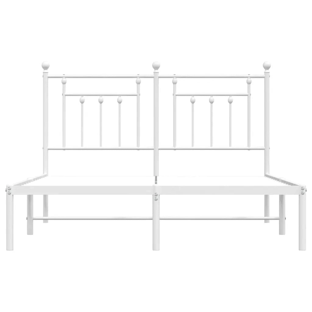 Giroletto con Testiera-Struttura Letto con testiera Metallo Bianco 140x200 cm 887436