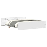 Letto matrimoniale | Letto per adulti | Giroletto con Testiera e Pediera Bianco 180x200 cm