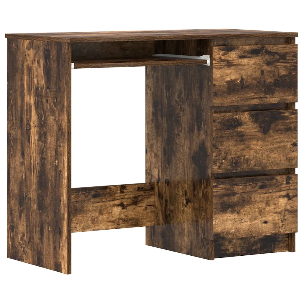 Scrivania Rovere Fumo 90x45x76 cm in Legno Multistrato 815507