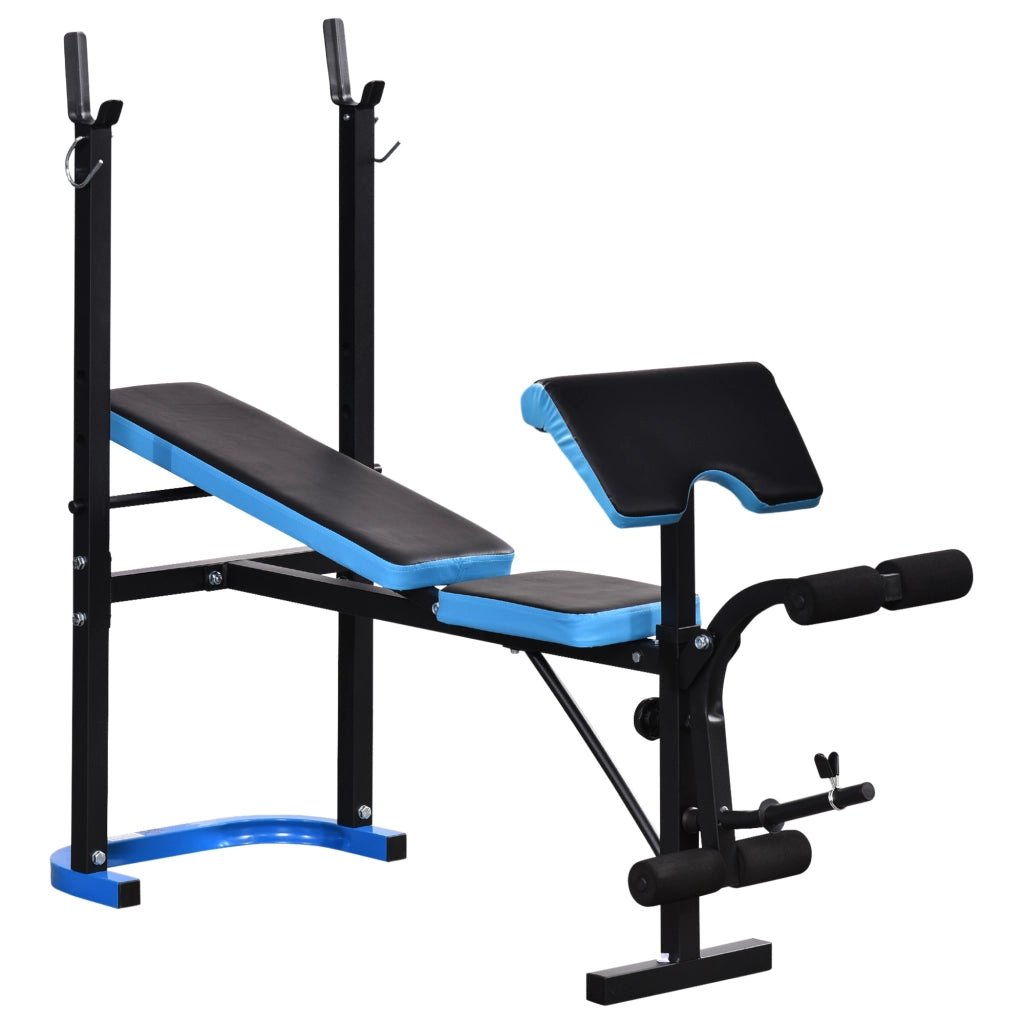 Panca Pesi per Allenamento ¨C Minimal ¨C Blu, Regolabile, con Supporto Barra