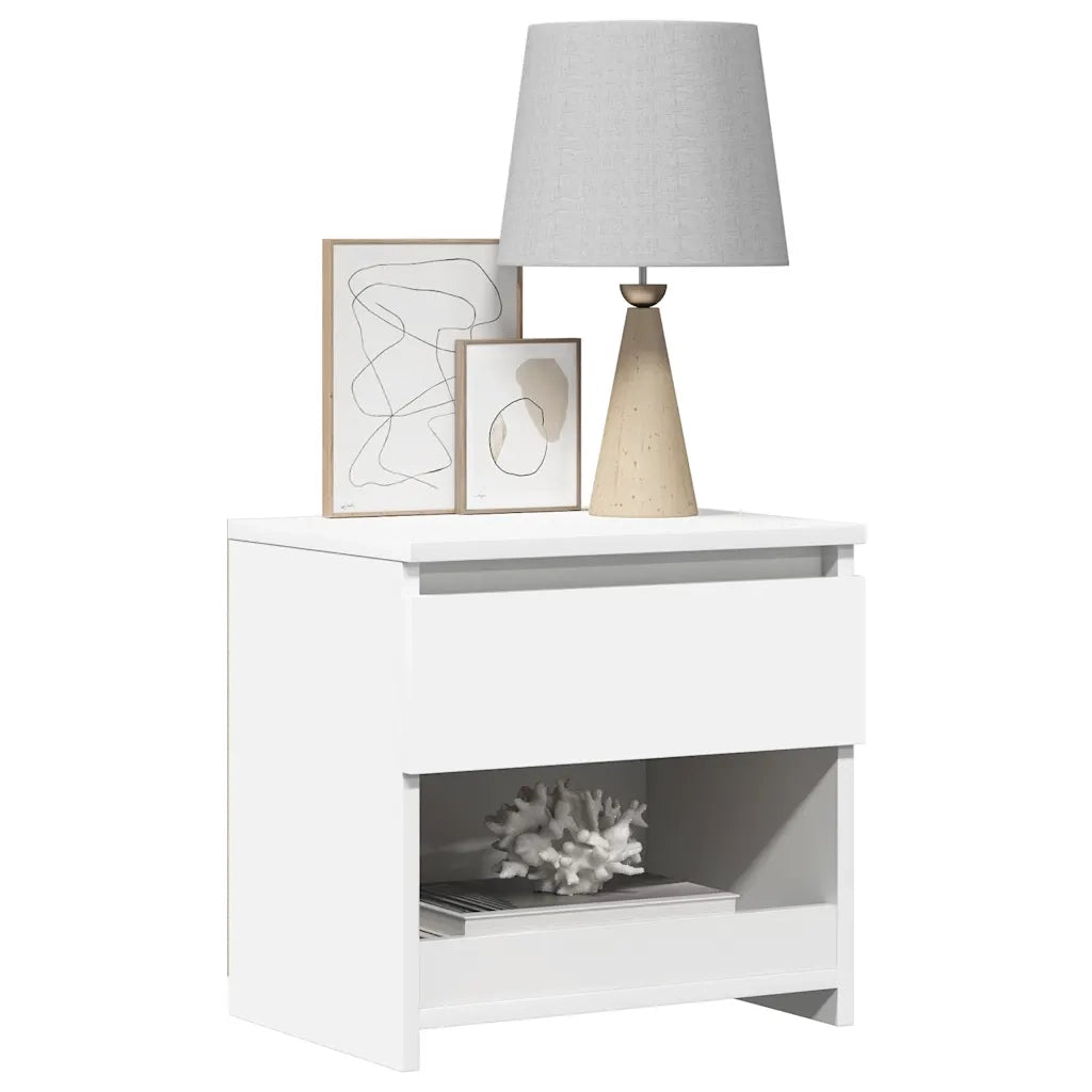 Comodini 2 pz Bianco 40x30x39 cm in Legno Ingegnerizzato 803444