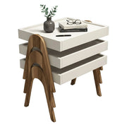 Strembo, Tavolino da Salotto Forma Rettangolare, 40x53.6x64h cm Marrone Noce