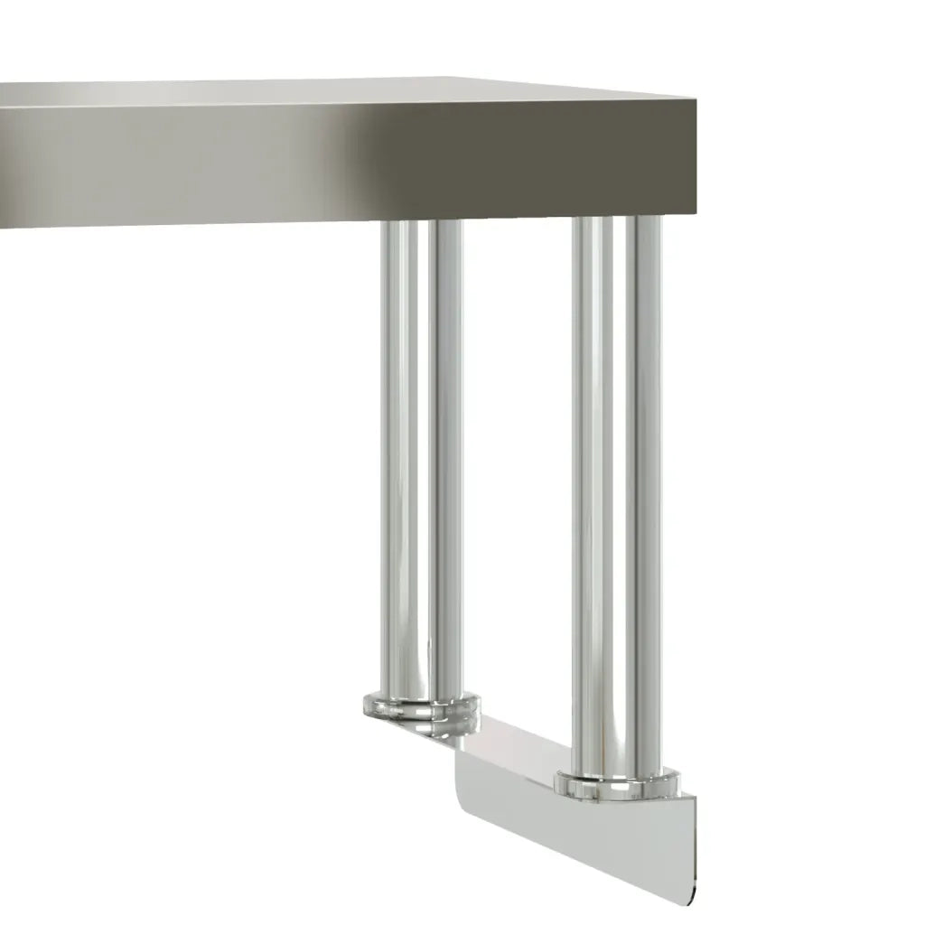 Tavolo Lavoro Cucina con Ripiano 110x55x120 cm Acciaio Inox CFW9493733
