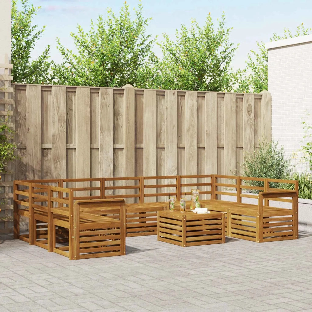 Set divani 10 pcs Naturale Legno di Acacia Massello 3375504