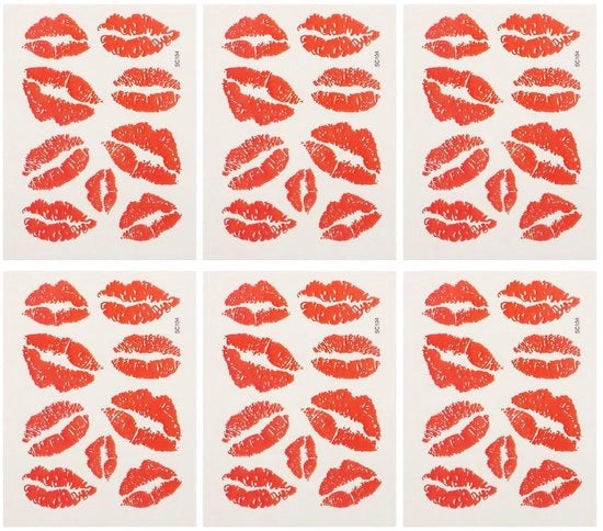 Tatuaggio per pelle 6 pezzi - Impermeabile - Idroresistente - Lippie tatuaggio - Decorazione del corpo - Utilizzo multifunzionale - Body Art