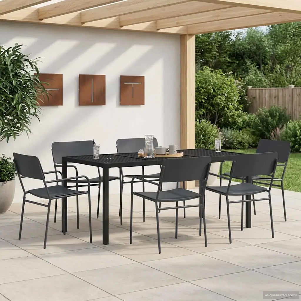 Set Mobili da Esterno 7 pz Antracite Acciaio 3422873