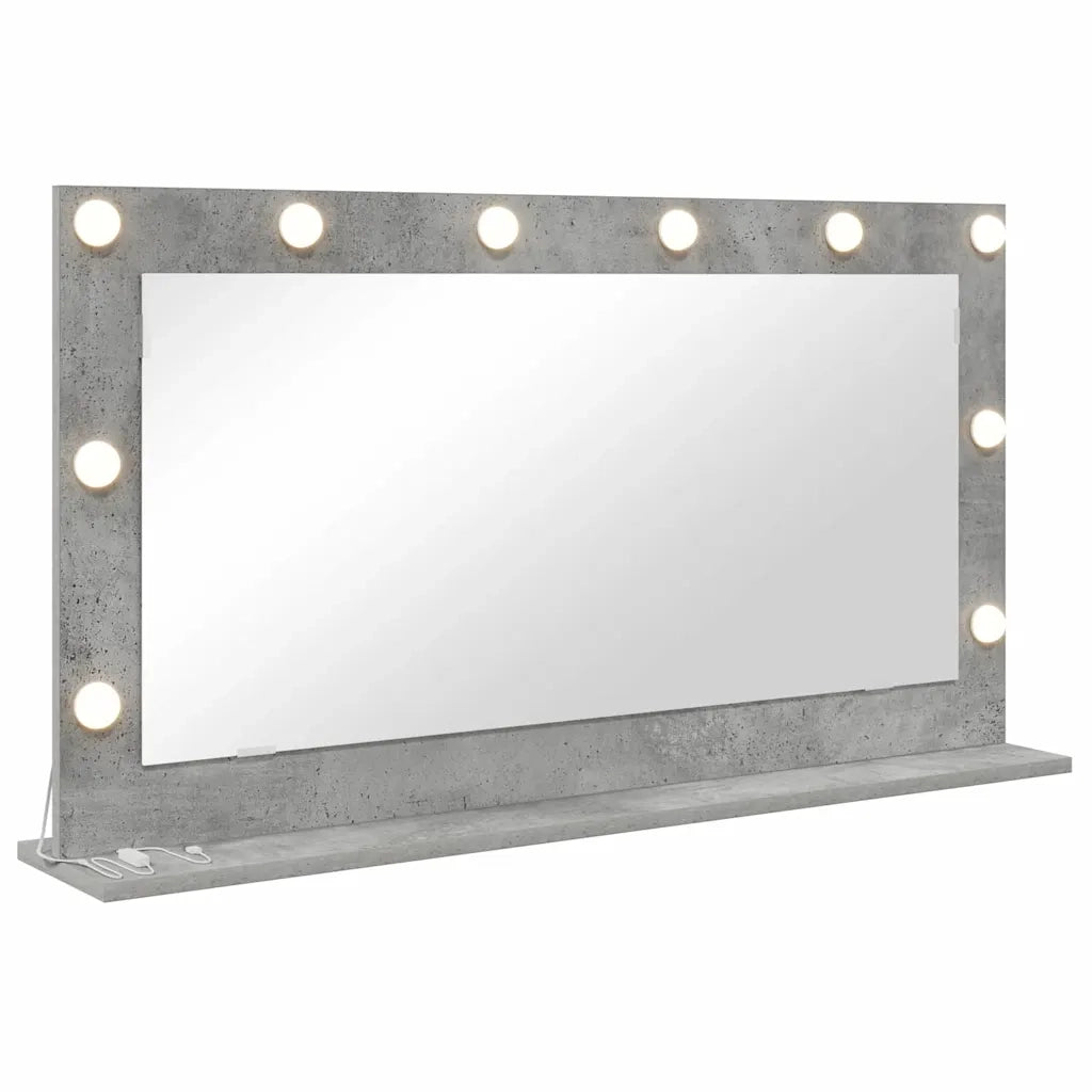Specchio da Vanità Grigio cemento 100 x 55 x 18 cm Rettangolare 868304