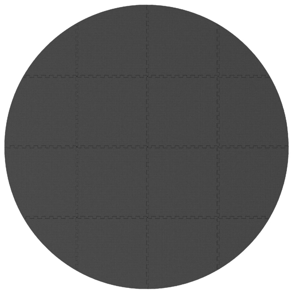Tappetino per piscina 16 pz Ø 235 cm Rotondo Schiuma EVA Nero 42042633