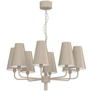 Lampadario moderno Tortola Luminex 8xE14 beige acciaio