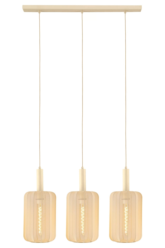 Lampada a sospensione Lucide Corina beige 3xE27 40W