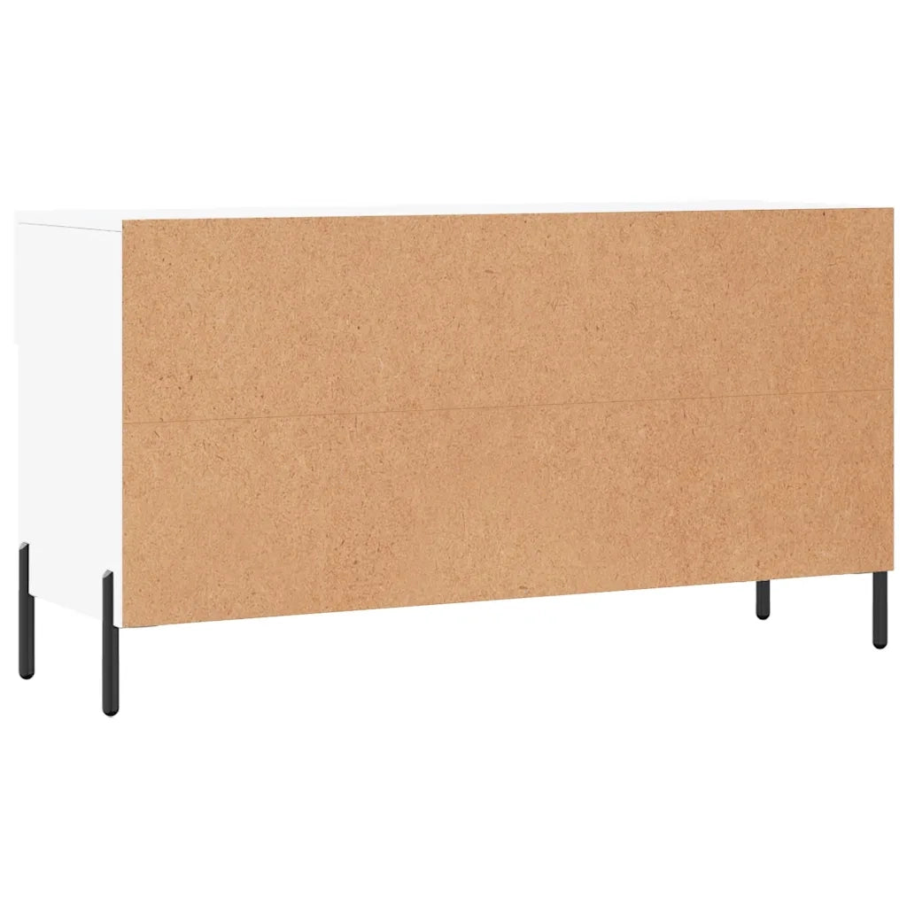 Panca Porta Scarpe-Sgabello-Panca Scarpiera Bianca 102x35x55 cm in Legno Multistrato 943081