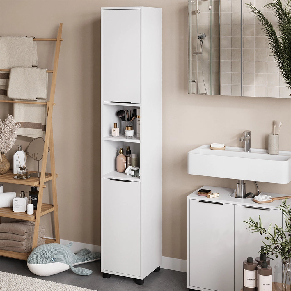 Vicco Armadio per il bagno Bianco 30 x 176 cm con 2 porte