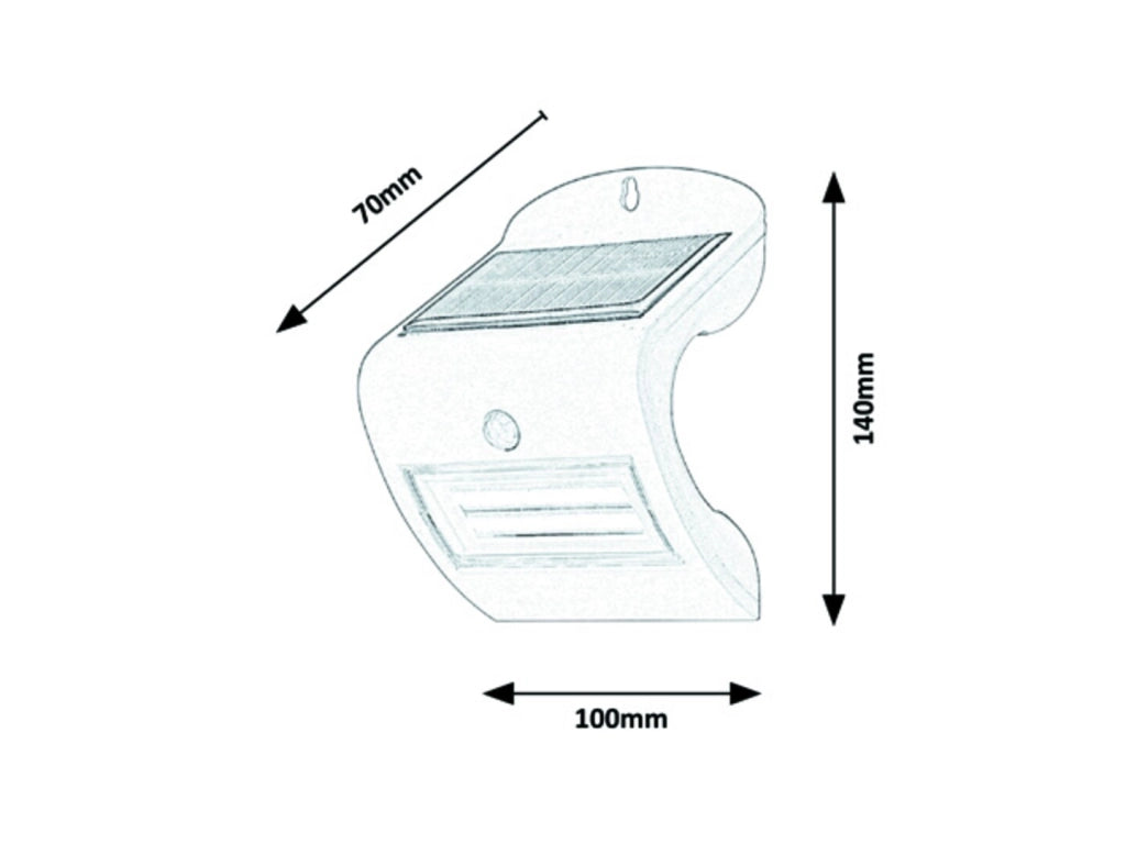 Applique solare LED 2W con sensore Opava bianca Rabalux