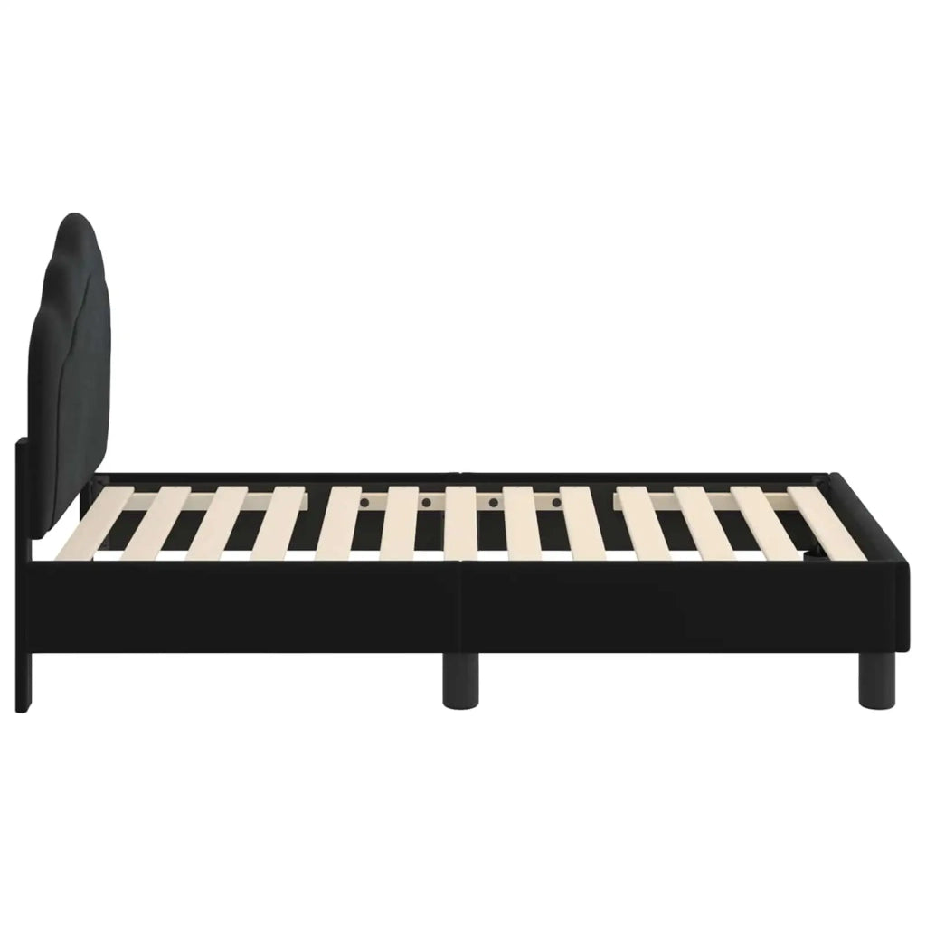 Struttura letto per bambini con testata-Giroletto per bambini Nero 70 x 140 cm 270556