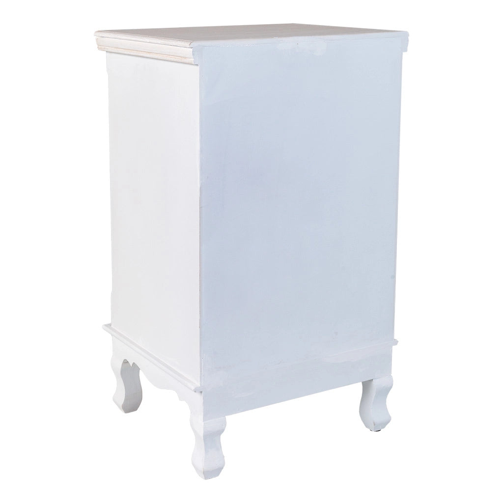 Comodino in legno bianco 40x29x42