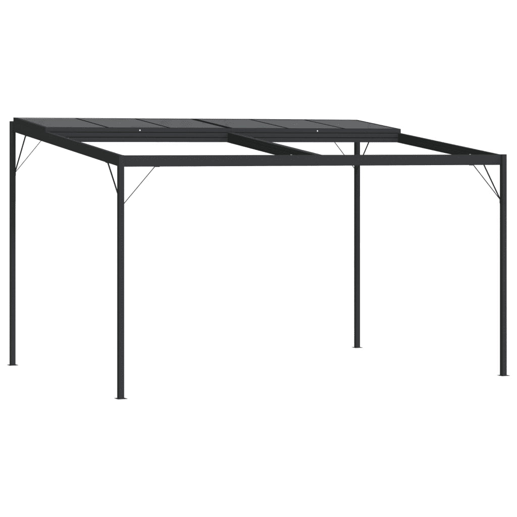 Gazebo con Tetto Antracite 4x3x2,5 m in Alluminio e Acciaio
