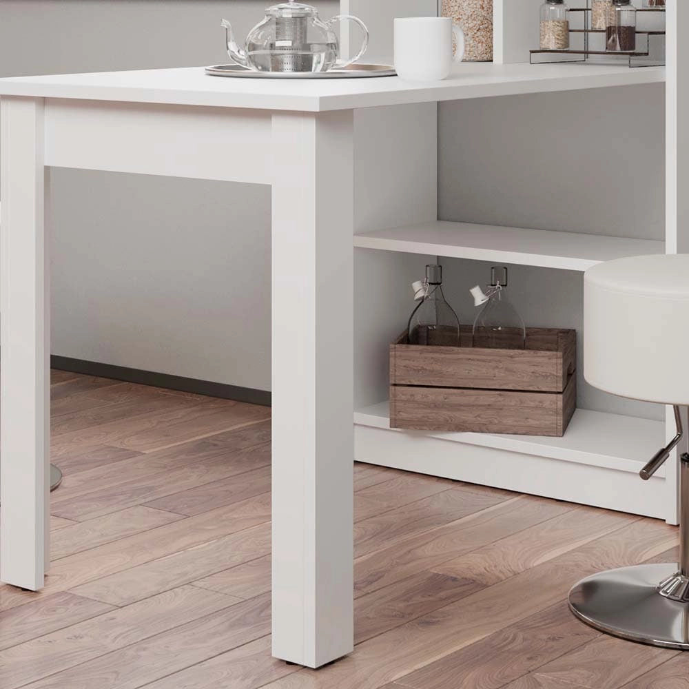 Vicco Tavolo da pranzo Bianco 70 x 122 cm con 6 scomparti